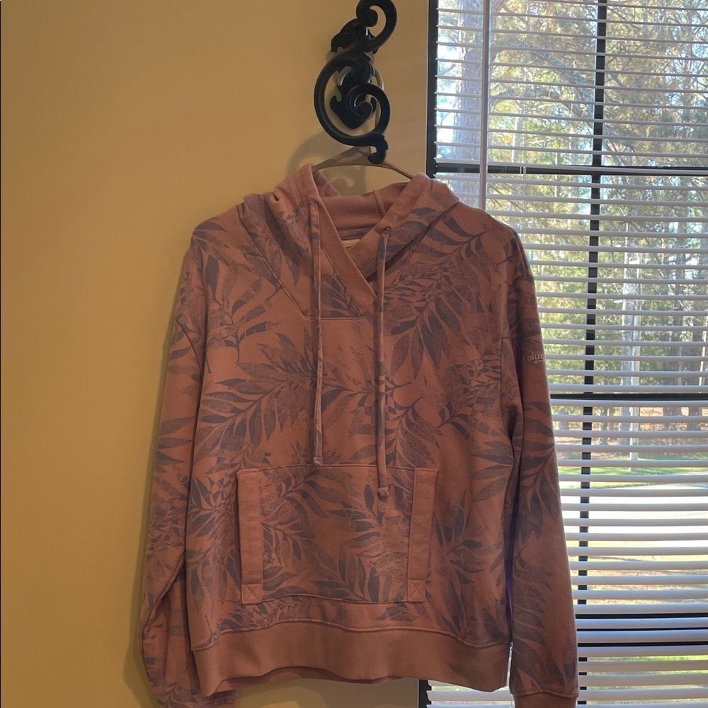 Columbia Pink Leaf Print Hoodie